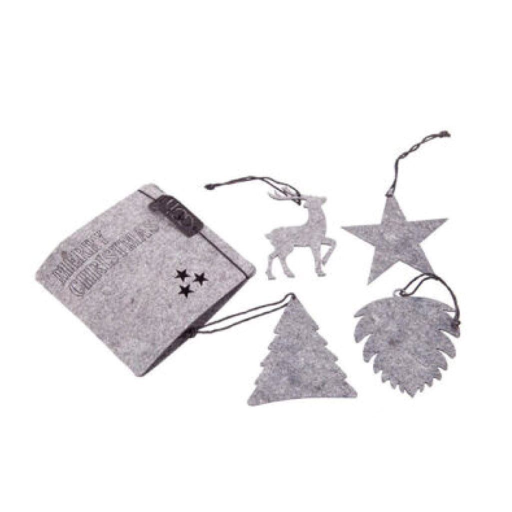 Eco Felt Envelope With Eight Christmas Decorations