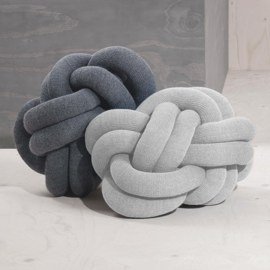 Knot Cushion - Light Grey