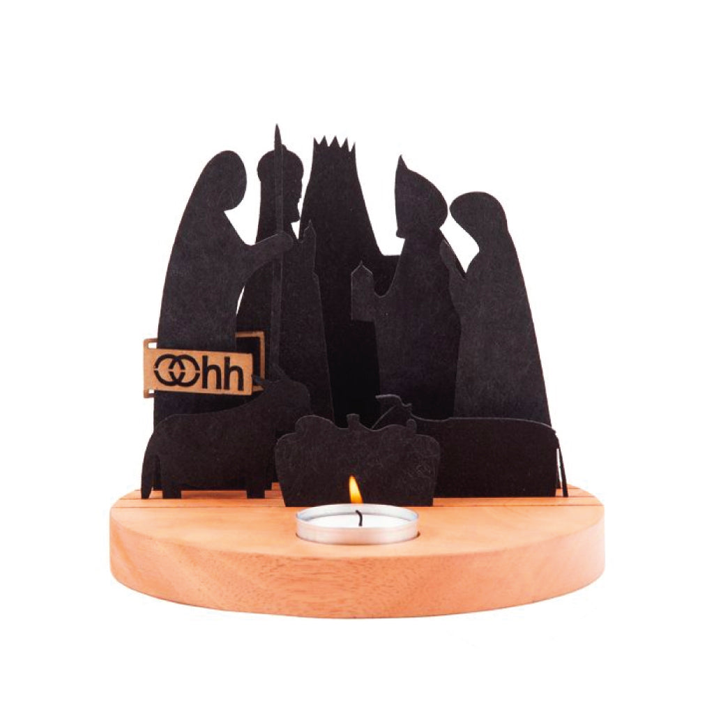Eco Felt Nativity Set On Wooden Base