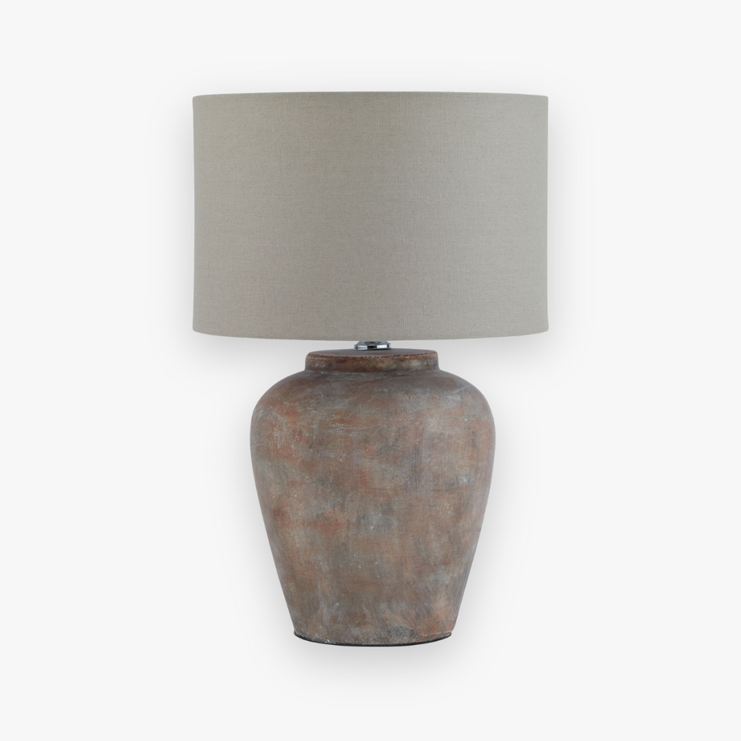 Siena Brown Table Lamp With Linen Shade