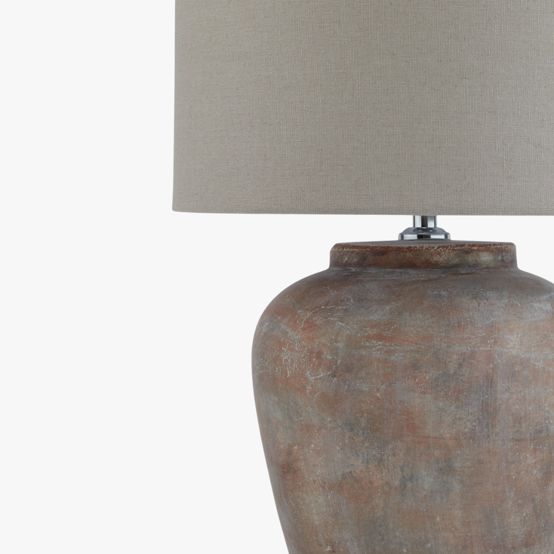 Siena Brown Table Lamp With Linen Shade