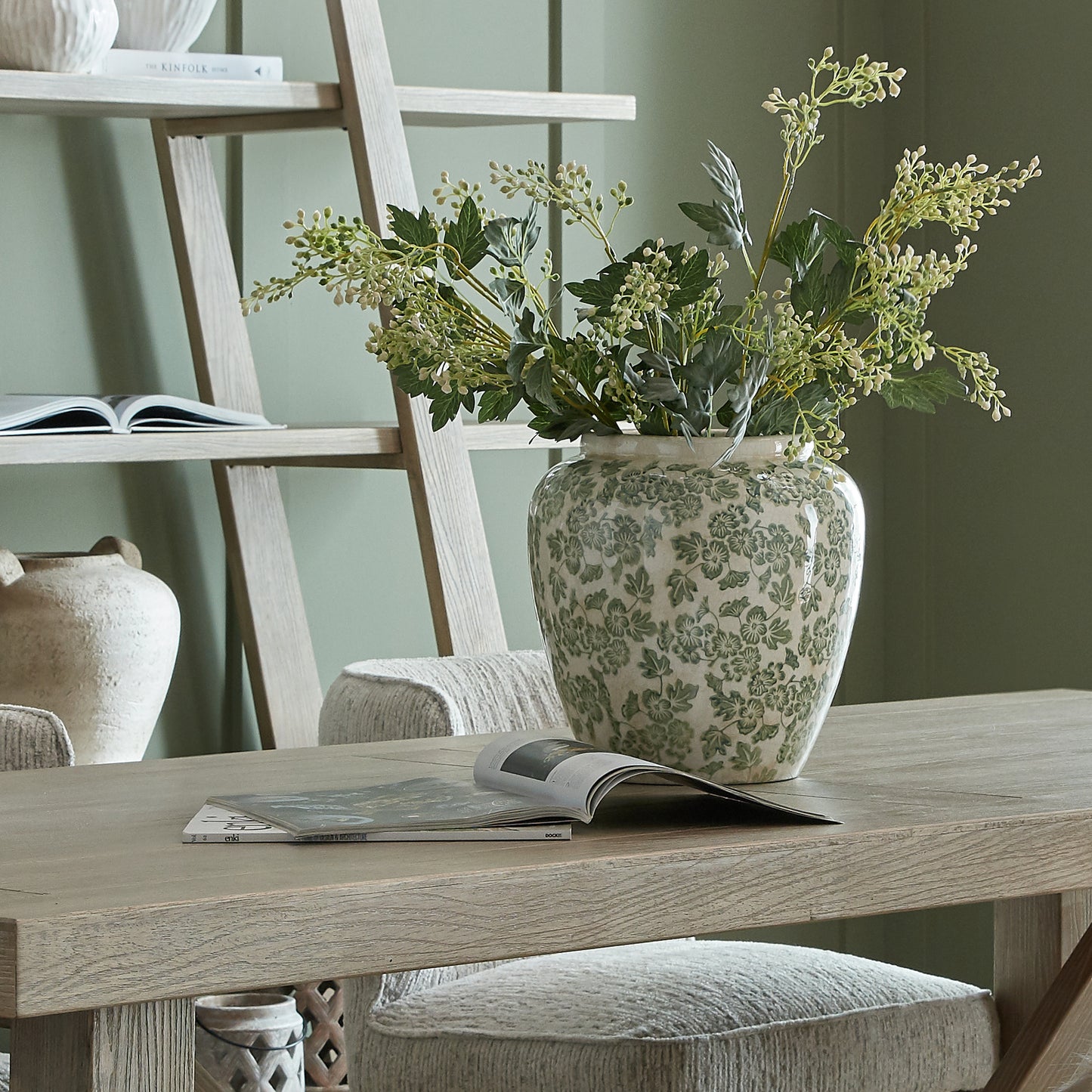 Large Green Clover Olpe Vase