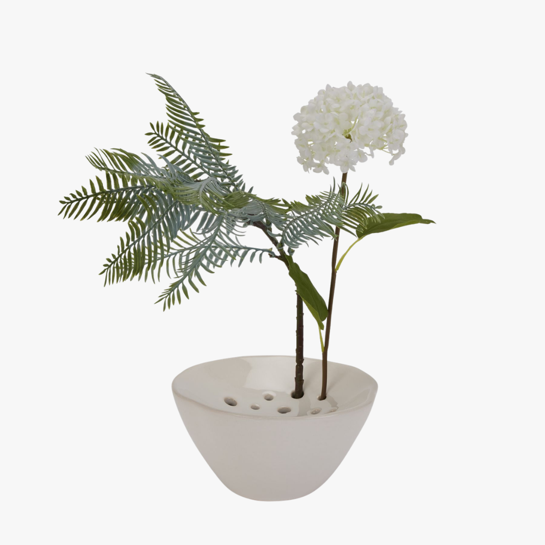 Off White Ceramic Flower Frog